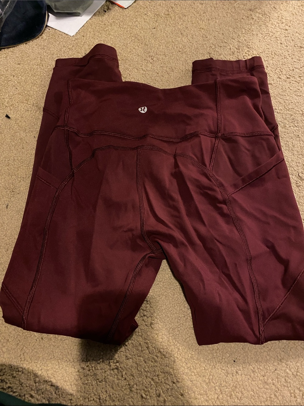 Lululemon High-Rise Maroon Workout Leggings